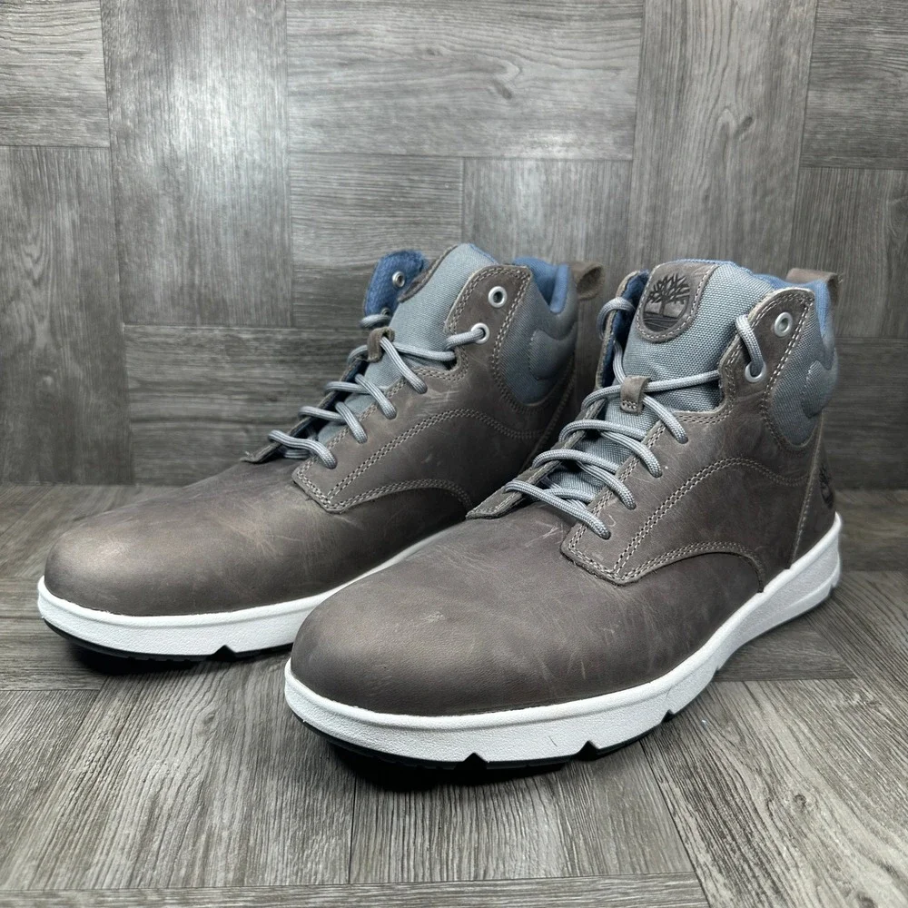 Timberland Graydon Chukka Men 9.5 Dark Grey Leather Sneaker Boot Casual NEW
